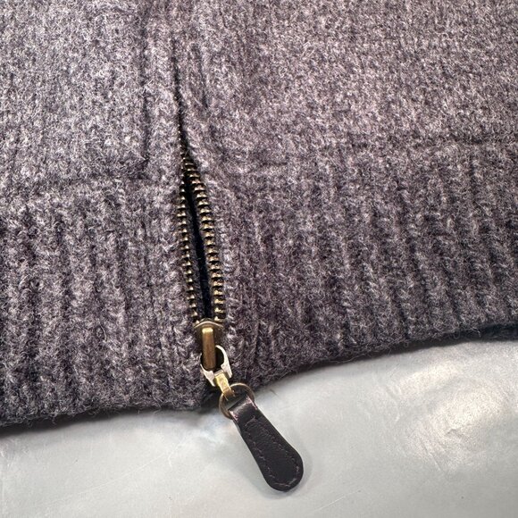 LL Bean Wool Zip Up Cardigan Sweater Men Pockets Long Sleeve Gray - Picture 10 of 16